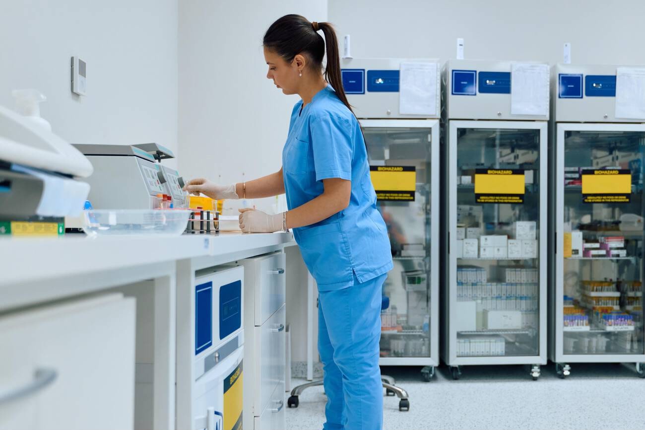 Blood testing laboratory equipment